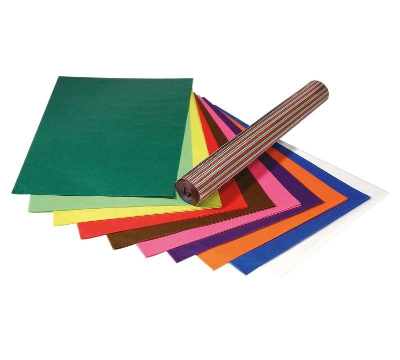 Transparentpapier-Sortiment 50 × 70 cm - 42g – 100 Bogen in 10 Farben